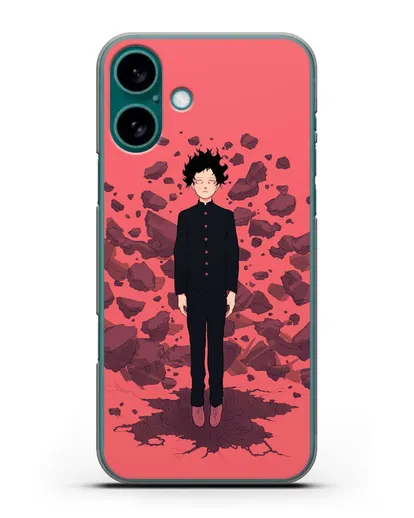 Чехол аниме Моб психо 100 - Телекинез Моба силиконовый для iPhone 16 Plus