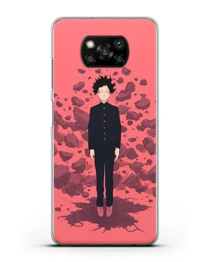 Чехол аниме Моб психо 100 - Телекинез Моба силиконовый для Xiaomi Poco X3 Pro