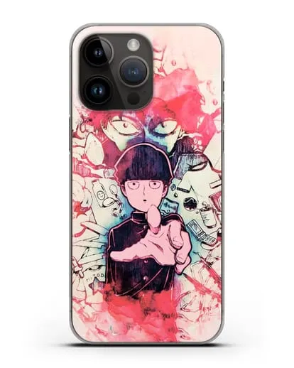 Чехол аниме Моб психо 100 - Моб-эспер силиконовый для iPhone 14 Pro Max