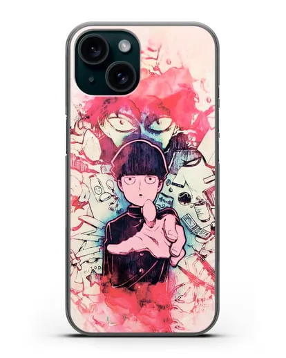 Чехол аниме Моб психо 100 - Моб-эспер силиконовый для iPhone 15