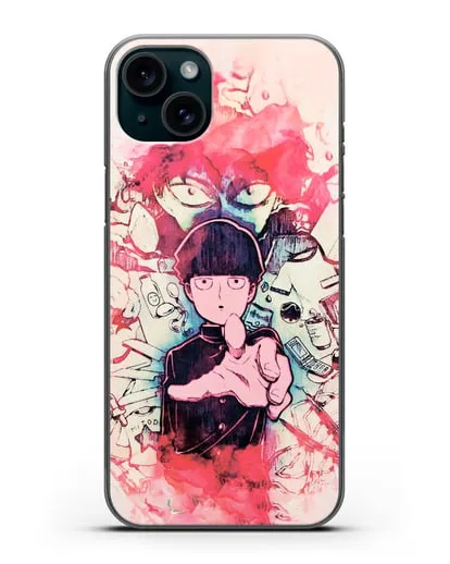 Чехол аниме Моб психо 100 - Моб-эспер силиконовый для iPhone 15 Plus