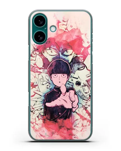 Чехол аниме Моб психо 100 - Моб-эспер силиконовый для iPhone 16 Plus