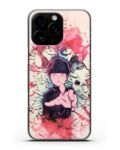 Чехол аниме Моб психо 100 - Моб-эспер силиконовый для iPhone 16 Pro Max