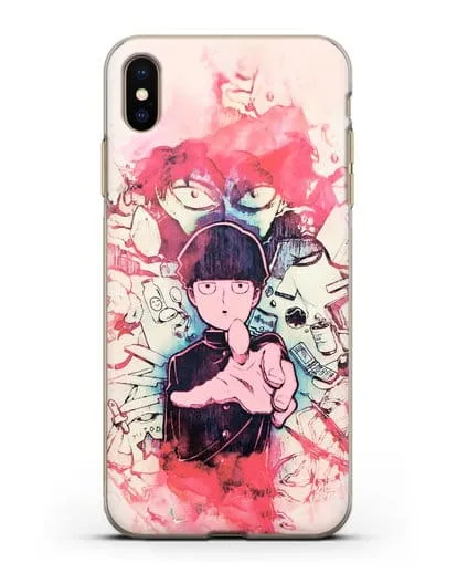 Чехол аниме Моб психо 100 - Моб-эспер силиконовый для iPhone XS Max