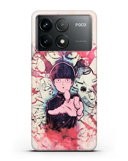 Чехол аниме Моб психо 100 - Моб-эспер силиконовый для Xiaomi Poco F6 Pro