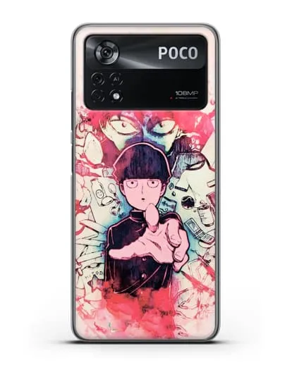 Чехол аниме Моб психо 100 - Моб-эспер силиконовый для Xiaomi Poco X4 Pro