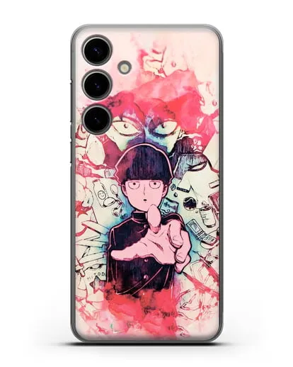 Чехол аниме Моб психо 100 - Моб-эспер силиконовый для Samsung Galaxy S24 Plus