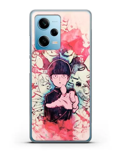 Чехол аниме Моб психо 100 - Моб-эспер силиконовый для Xiaomi Redmi Note 12 5G