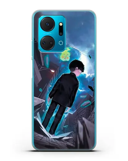 Чехол аниме Моб психо 100 - Моб и Ямочки силиконовый для Honor X7a Plus