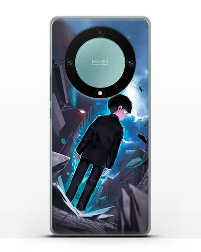 Чехол аниме Моб психо 100 - Моб и Ямочки силиконовый для Honor X9a