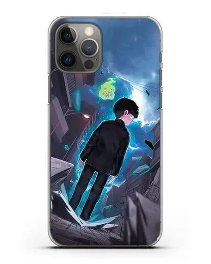 Чехол аниме Моб психо 100 - Моб и Ямочки силиконовый для iPhone 12 Pro