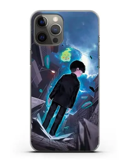 Чехол аниме Моб психо 100 - Моб и Ямочки силиконовый для iPhone 12 Pro Max