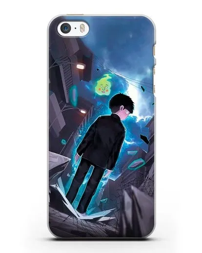 Чехол аниме Моб психо 100 - Моб и Ямочки силиконовый для iPhone 5/5s/SE
