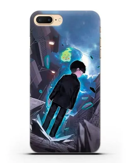 Чехол аниме Моб психо 100 - Моб и Ямочки силиконовый для iPhone 8 Plus