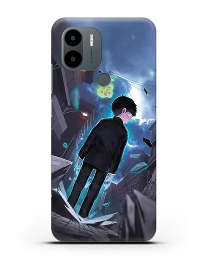 Чехол аниме Моб психо 100 - Моб и Ямочки силиконовый для Xiaomi Poco C51