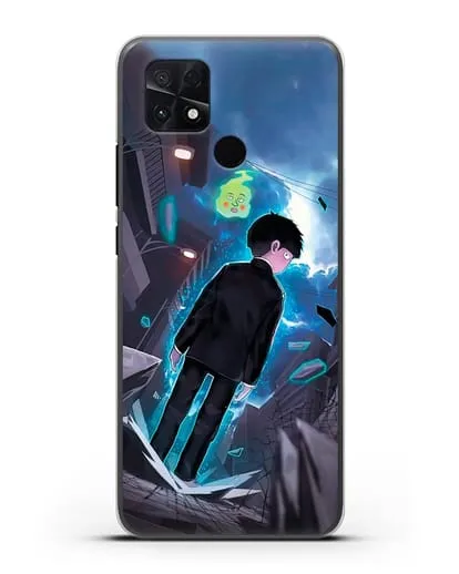 Чехол аниме Моб психо 100 - Моб и Ямочки силиконовый для Xiaomi Poco C40