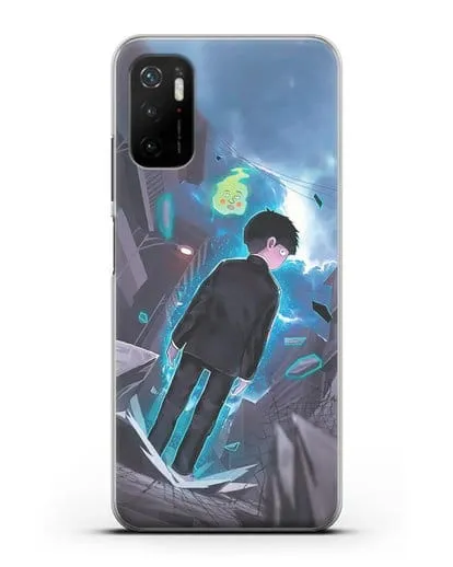 Чехол аниме Моб психо 100 - Моб и Ямочки силиконовый для Xiaomi Poco M3 Pro