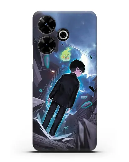 Чехол аниме Моб психо 100 - Моб и Ямочки силиконовый для Xiaomi Poco M6