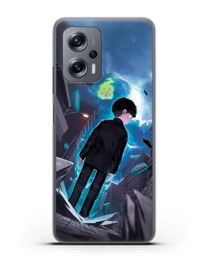 Чехол аниме Моб психо 100 - Моб и Ямочки силиконовый для Xiaomi Poco X4 GT