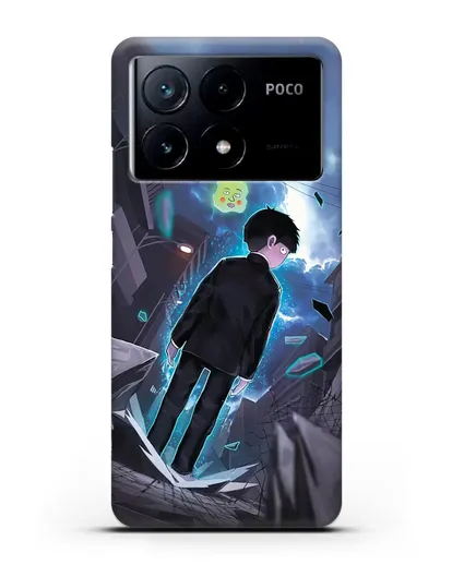 Чехол аниме Моб психо 100 - Моб и Ямочки силиконовый для Xiaomi Poco X6 Pro