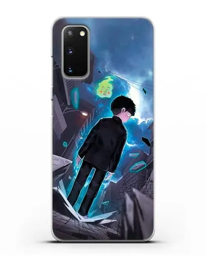 Чехол аниме Моб психо 100 - Моб и Ямочки силиконовый для Samsung Galaxy S20 [SM-G980F]