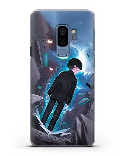 Чехол аниме Моб психо 100 - Моб и Ямочки силиконовый для Samsung Galaxy S9 Plus [SM-G965F]