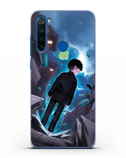 Чехол аниме Моб психо 100 - Моб и Ямочки силиконовый для Xiaomi Redmi Note 8