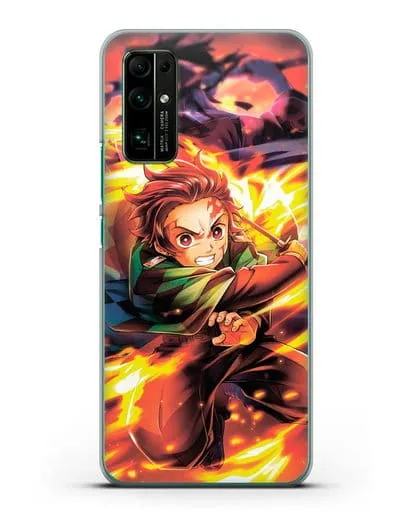 Чехол аниме Клинок рассекающий демонов - Танжиро силиконовый для Honor 30