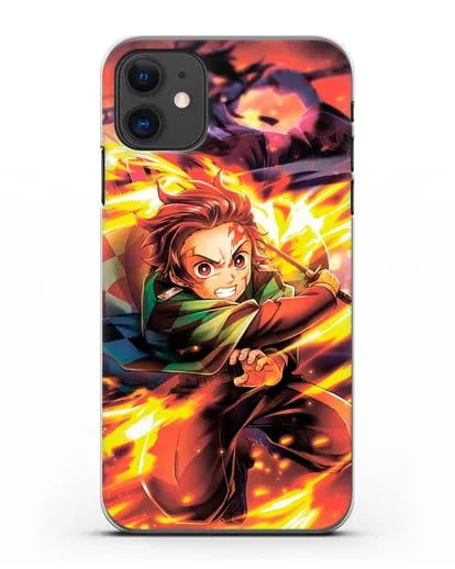 Чехол аниме Клинок рассекающий демонов - Танжиро силиконовый для iPhone 11