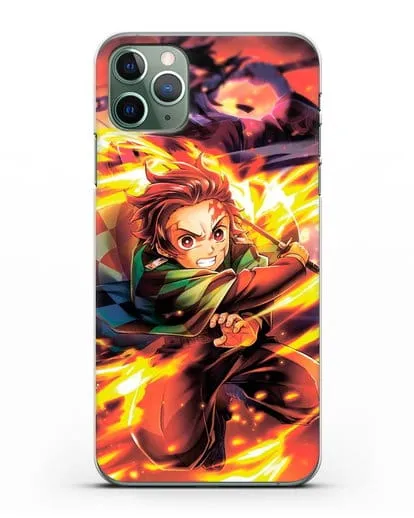 Чехол аниме Клинок рассекающий демонов - Танжиро силиконовый для iPhone 11 Pro Max