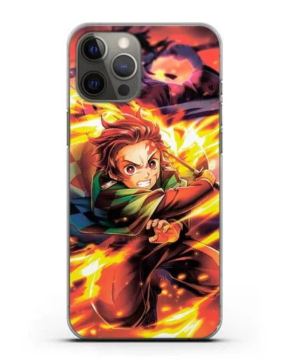 Чехол аниме Клинок рассекающий демонов - Танжиро силиконовый для iPhone 12 Pro Max
