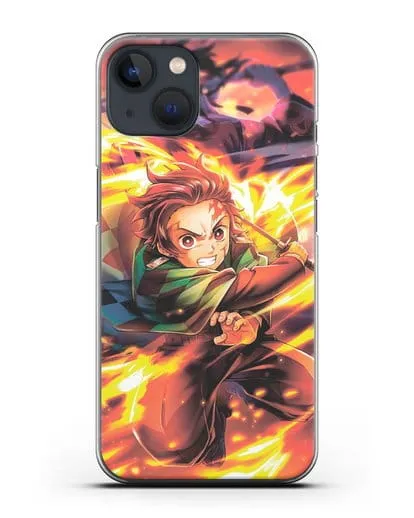 Чехол аниме Клинок рассекающий демонов - Танжиро силиконовый для iPhone 13 Mini