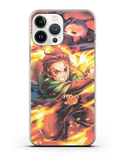 Чехол аниме Клинок рассекающий демонов - Танжиро силиконовый для iPhone 13 Pro Max