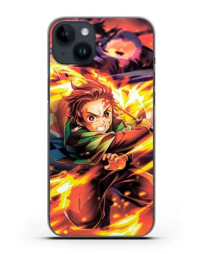 Чехол аниме Клинок рассекающий демонов - Танжиро силиконовый для iPhone 14 Plus