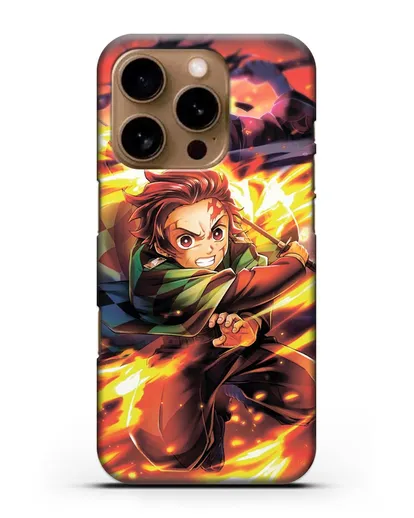 Чехол аниме Клинок рассекающий демонов - Танжиро силиконовый для iPhone 16 Pro