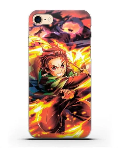 Чехол аниме Клинок рассекающий демонов - Танжиро силиконовый для iPhone 8