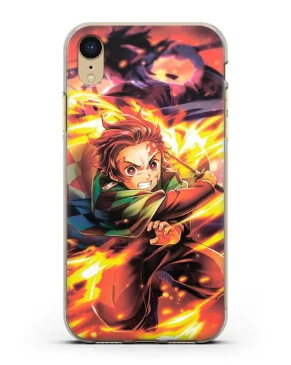 Чехол аниме Клинок рассекающий демонов - Танжиро силиконовый для iPhone XR
