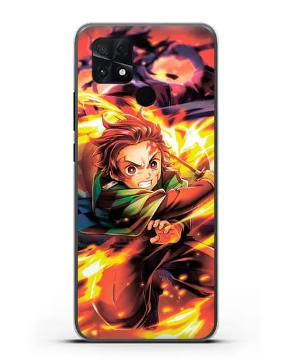 Чехол аниме Клинок рассекающий демонов - Танжиро силиконовый для Xiaomi Poco C40