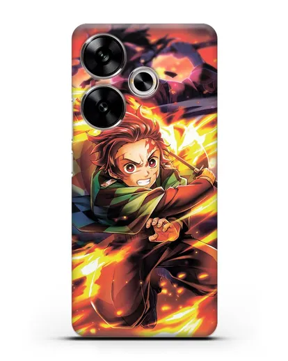 Чехол аниме Клинок рассекающий демонов - Танжиро силиконовый для Xiaomi Poco F6