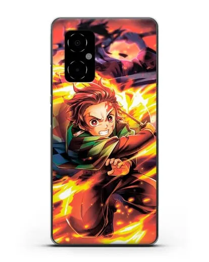 Чехол аниме Клинок рассекающий демонов - Танжиро силиконовый для Xiaomi Poco M4 5G