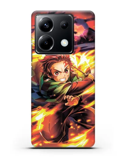 Чехол аниме Клинок рассекающий демонов - Танжиро силиконовый для Xiaomi Poco X6