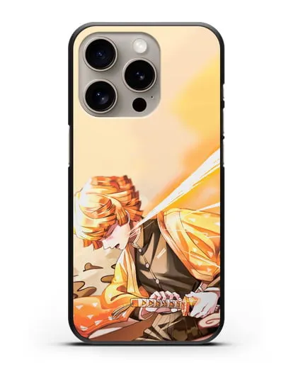 Чехол аниме Клинок рассекающий демонов - Зеницу силиконовый для iPhone 15 Pro