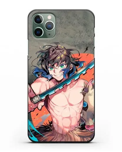 Чехол аниме Клинок рассекающий демонов - Иноске силиконовый для iPhone 11 Pro