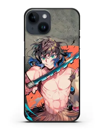 Чехол аниме Клинок рассекающий демонов - Иноске силиконовый для iPhone 14