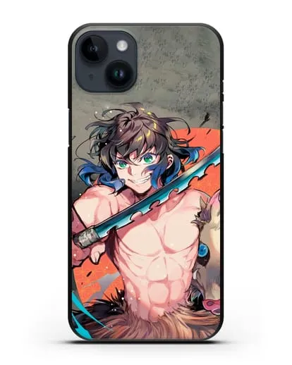 Чехол аниме Клинок рассекающий демонов - Иноске силиконовый для iPhone 14 Plus