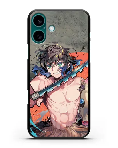 Чехол аниме Клинок рассекающий демонов - Иноске силиконовый для iPhone 16 Plus