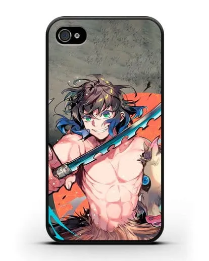Чехол аниме Клинок рассекающий демонов - Иноске силиконовый для iPhone 4/4s