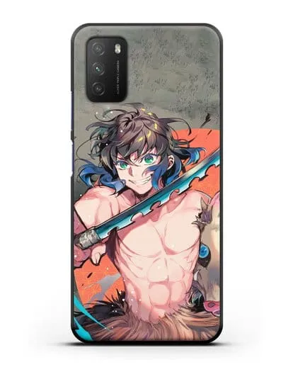 Чехол аниме Клинок рассекающий демонов - Иноске силиконовый для Xiaomi Poco M3