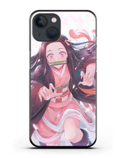 Чехол аниме Клинок рассекающий демонов - Незуко силиконовый для iPhone 13 Mini