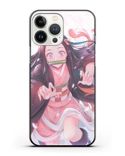 Чехол аниме Клинок рассекающий демонов - Незуко силиконовый для iPhone 13 Pro Max